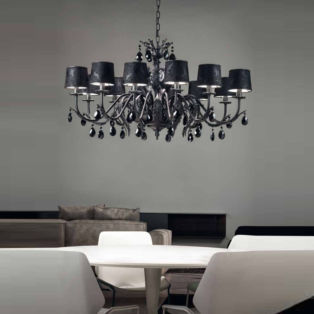 Masiero ACANTIA 12 BK-M (cut crystal) большая люстра подвесная 114607 - Вид №1