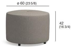 RODA Круглый садовый пуф из ткани Double sun-id-1364612 - Вид №7