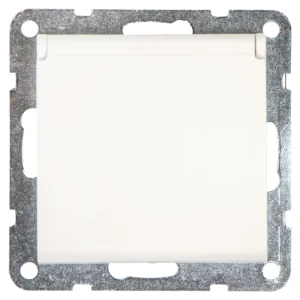 Розетка LK Studio LK60, с заземлением, крышка, цвет белый