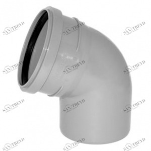 Отвод ПВХ канализационная D110мм 67 градусов Политек 6300