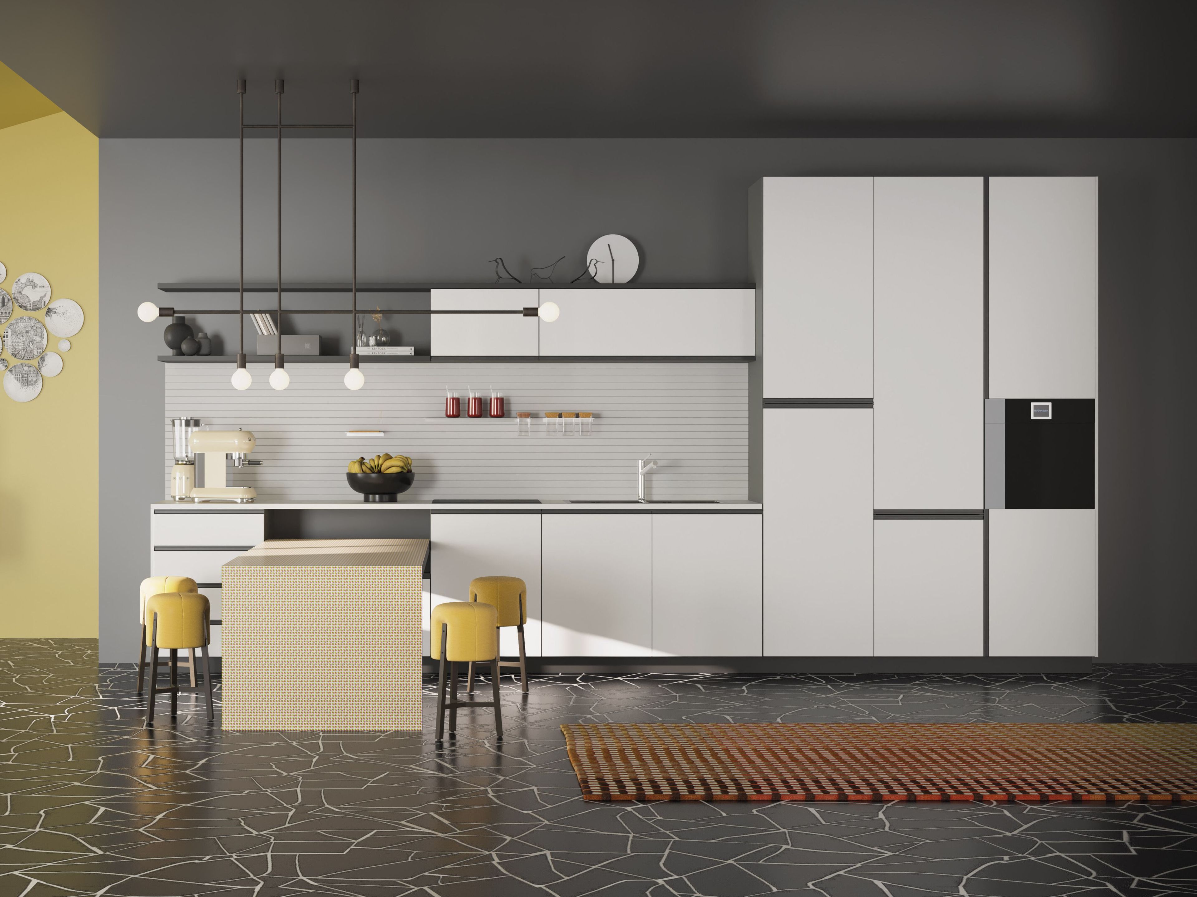 Кухня с полуостровом De Rosso For_Me ARCH-00126149