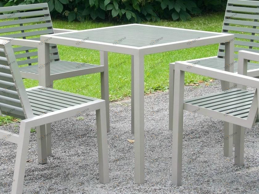 BENKERT BANKE Квадратный садовый стол из нержавеющей стали и пэт Comfony sun-id-1380099