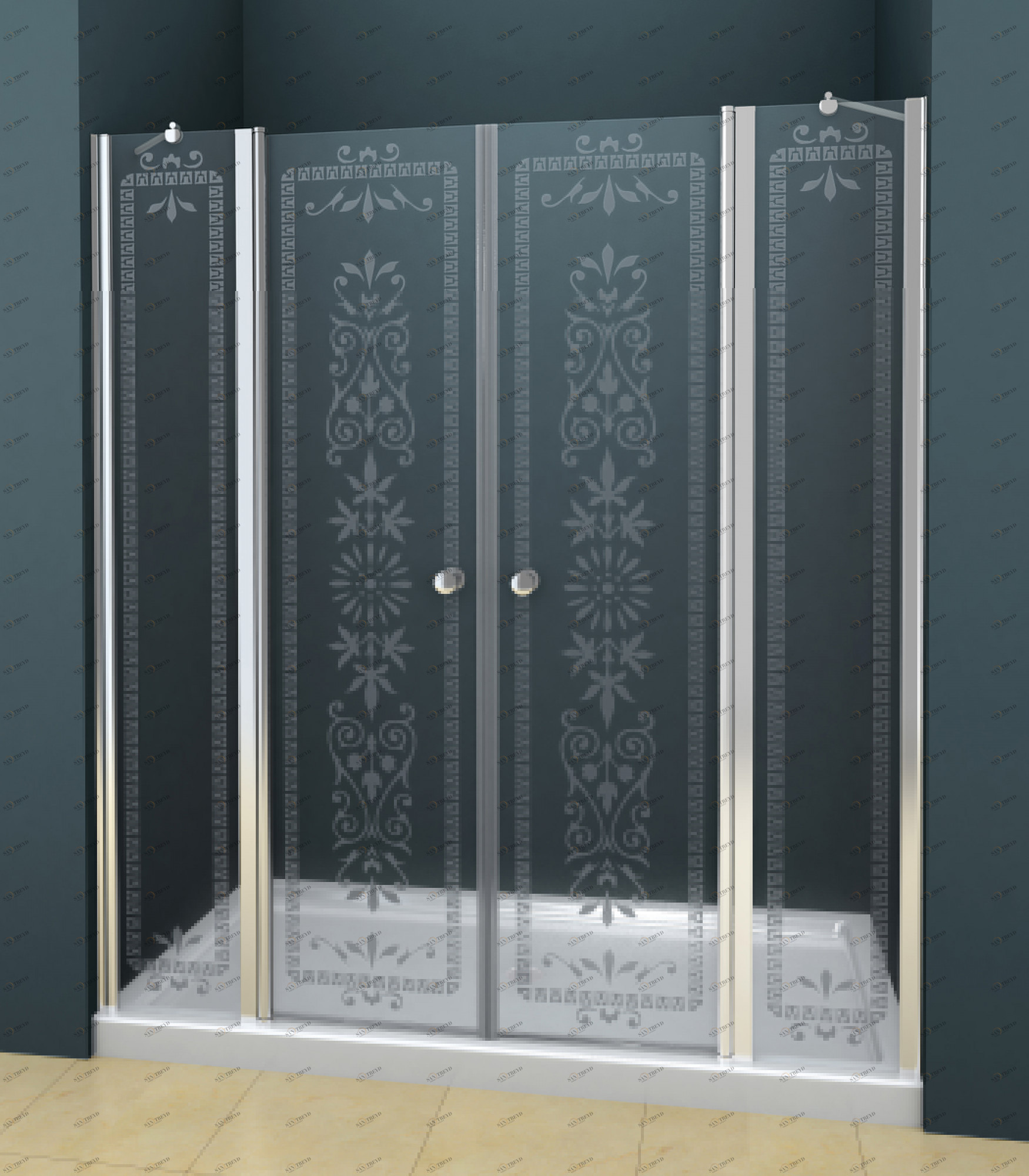 Душевая дверь в нишу CEZARES ROYAL PALACE-A-B-22-180-CP-Cr