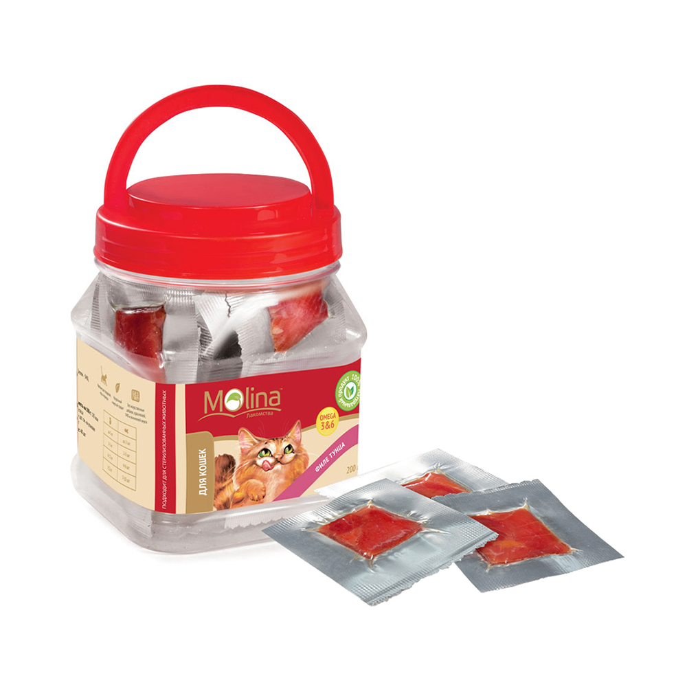 ПР0058738 Лакомство для кошек Филе тунца 200г Molina 