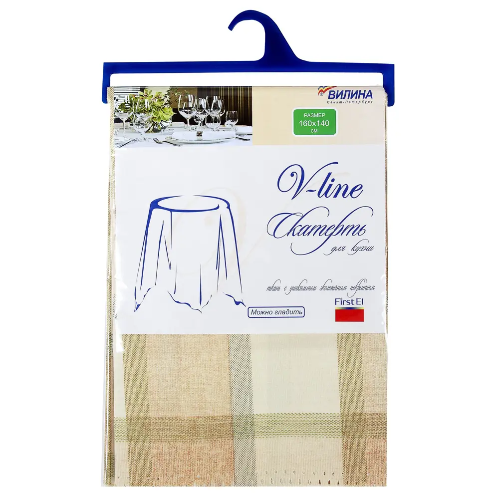 Скатерть «Шотланка-2» 140х160 см цвет бежевый V-LINE STLM-2053764 - Вид №2