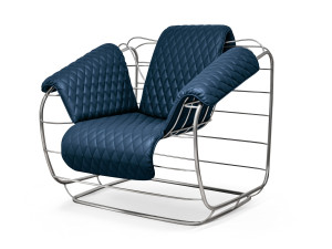 Кожаный стул с металлическим каркасом