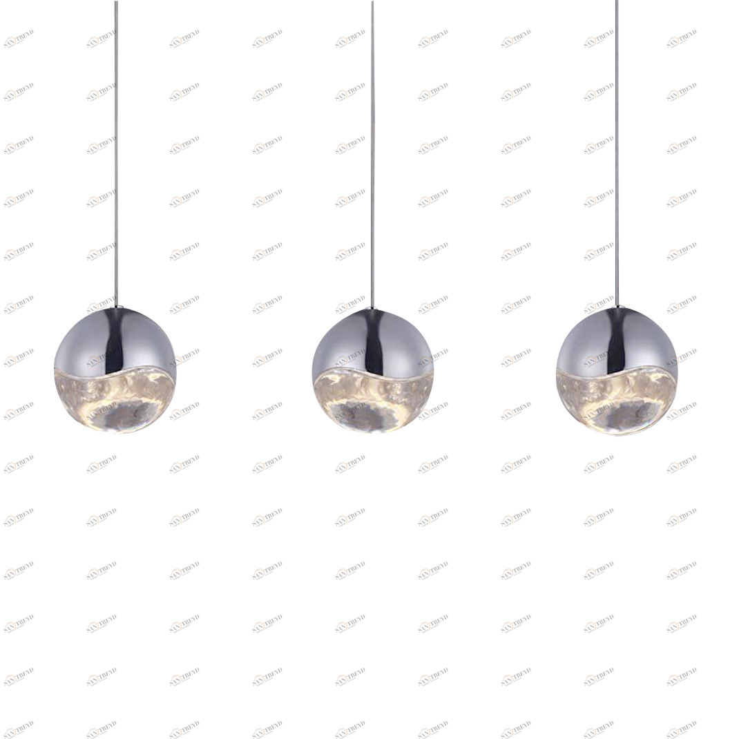 Подвесной светильник Globo 3 nickel от Delight Collection SD3301-3 nickel DELIGHT COLLECTION ДИЗАЙНЕРСКИЕ 243702 Прозрачный;никель 