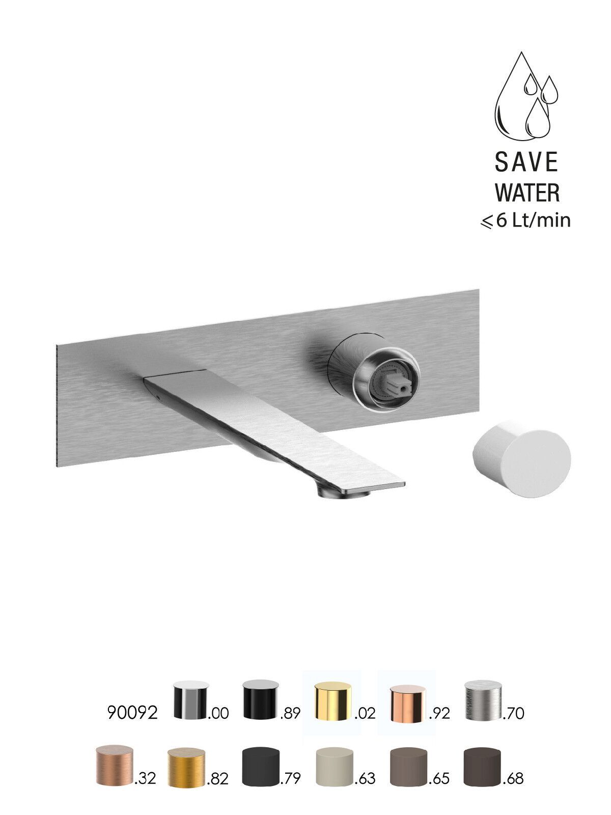 Смеситель для раковины с ограничителем расхода с пластиной Rubinetterie Frattini Narciso S ARCH-00138344 - Вид №13