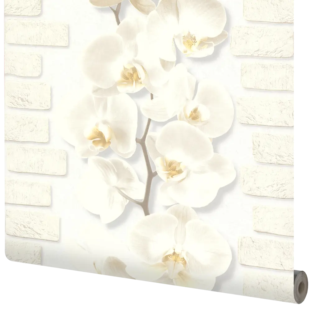 Аспект Ру Орхидея - виниловые обои белого цвета с цветочным узором 88487398