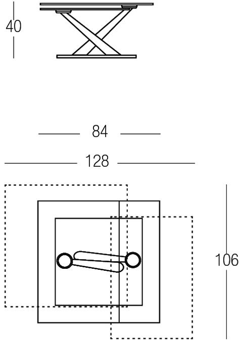 NAOS Квадратный раздвижной журнальный столик из керамики sun-id-1403718 - Вид №1
