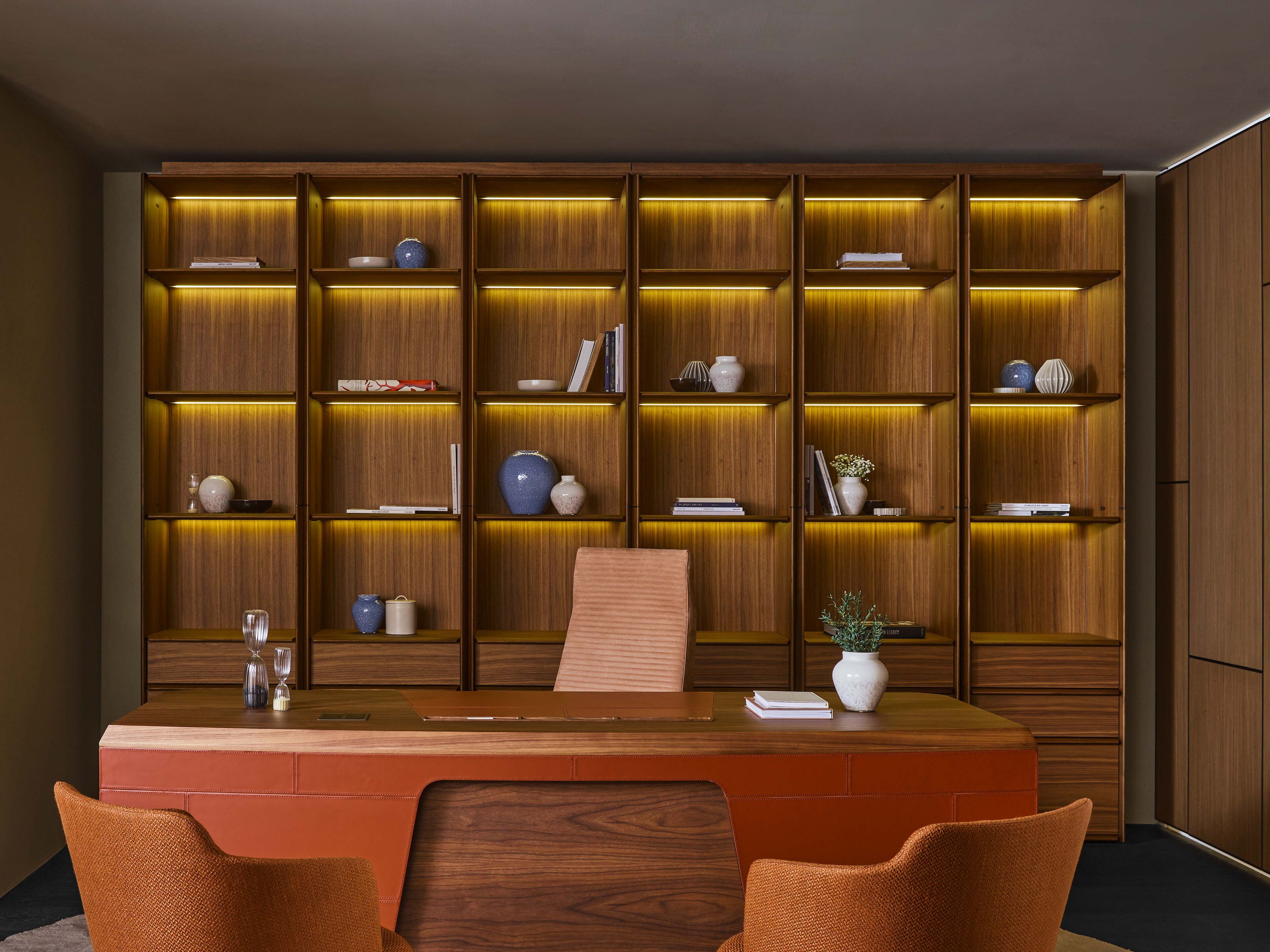 Модульная Книжная полка из грецкого ореха с ящиками Porada Twenty-Four ARCH-00146523