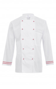 64729 Куртка поварская "Люкс-Лайт" красная полоска  Повар  размер 52-54/170-176