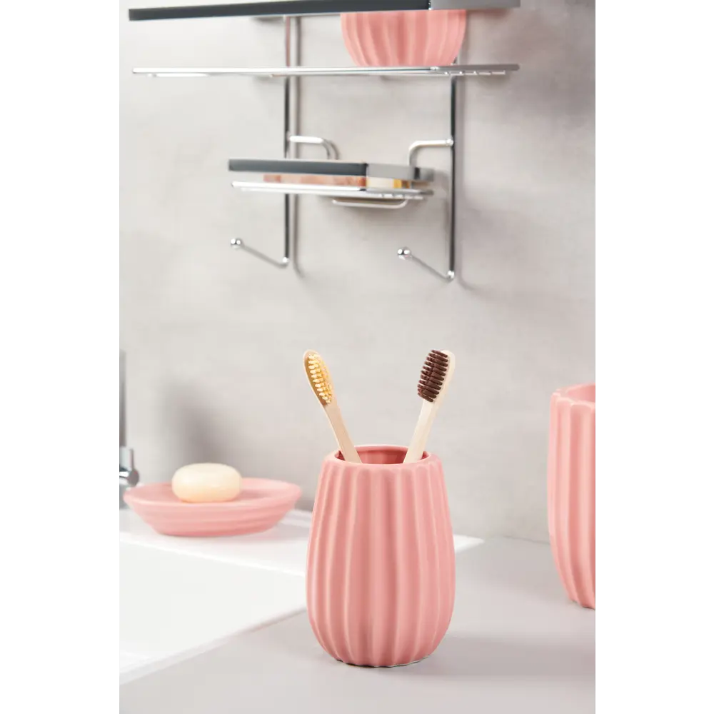 Стакан для зубных щёток Swensa Roya керамика цвет коралловый STLM-2178095 - Вид №1