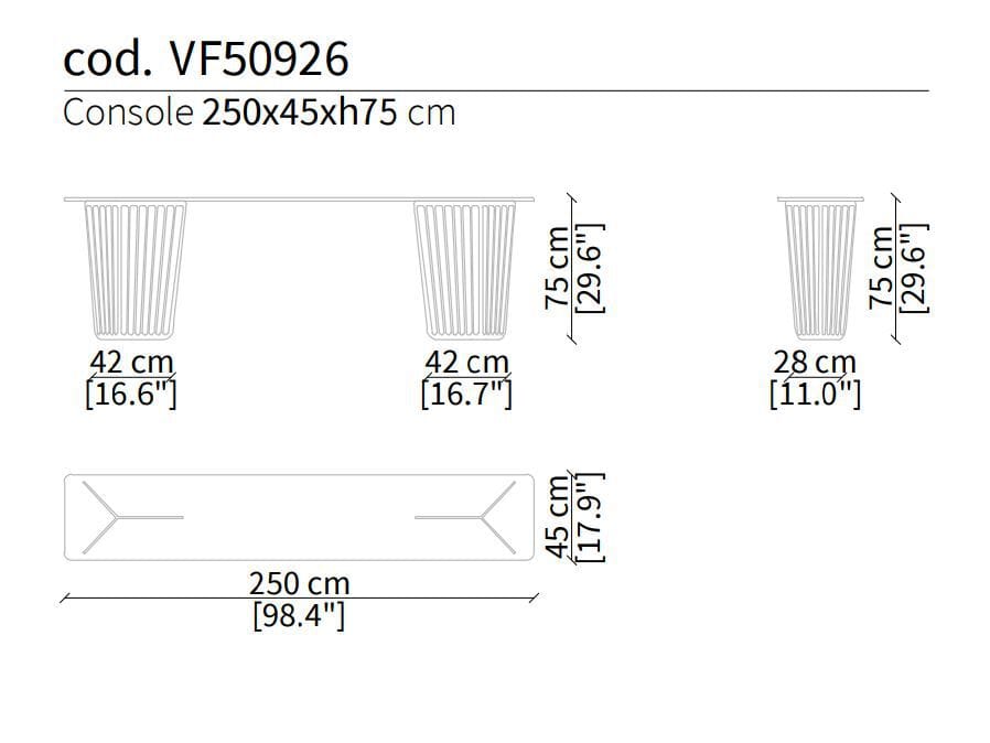 Консоль из металла и мрамора Vittoria Frigerio Alfieri ARCH-00046087 - Вид №4