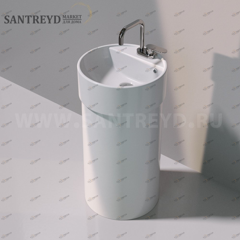 505042ACOLC9016 Напольная раковина стоящая круглая Ceramica Flaminia Twin