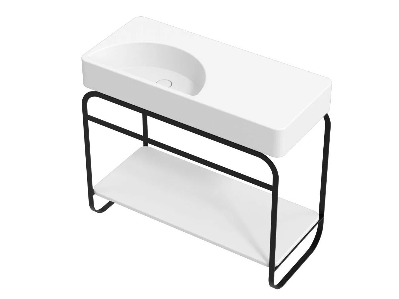 Раковина из нержавеющей стали со встроенной раковиной Alice Ceramica Lunaris ARCH-00085098