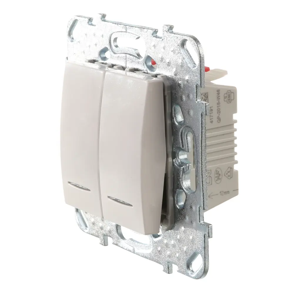 Выключатель встраиваемый Systeme Electric Unica 2 клавиши с подсветкой, цвет белый STLM-2163075 - Вид №3