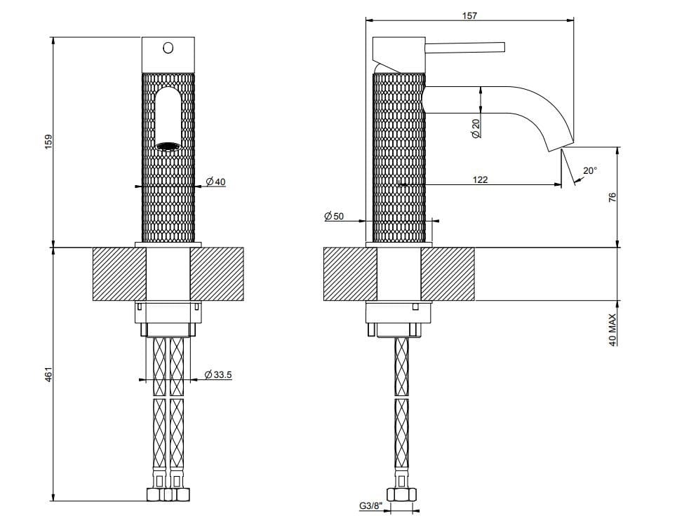 Смеситель для раковины из нержавеющей стали Gessi Messi316 ARCH-00106140 - Вид №3
