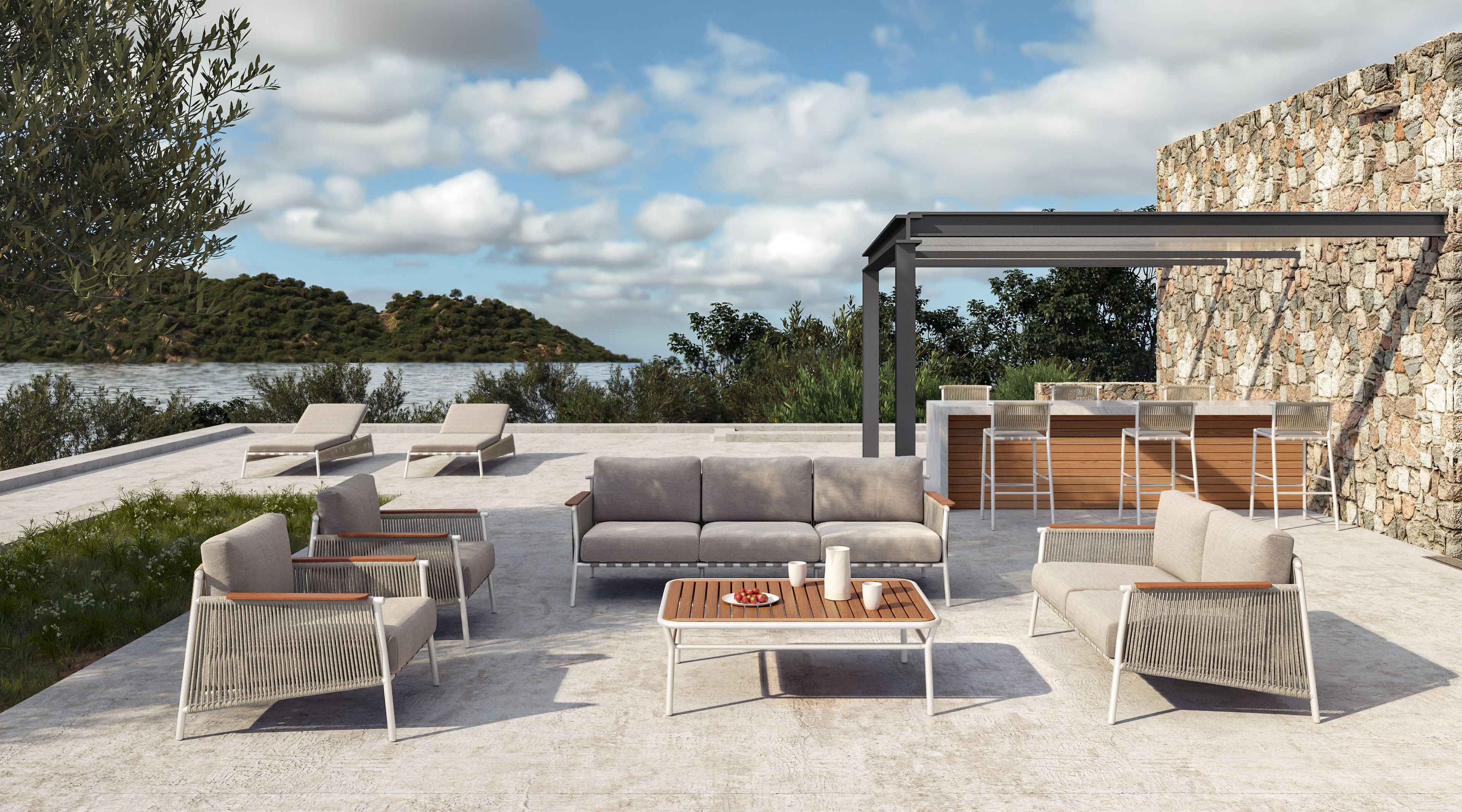 3-местный веревочный садовый диван VINEKO Nine Degrees ARCH-00072002