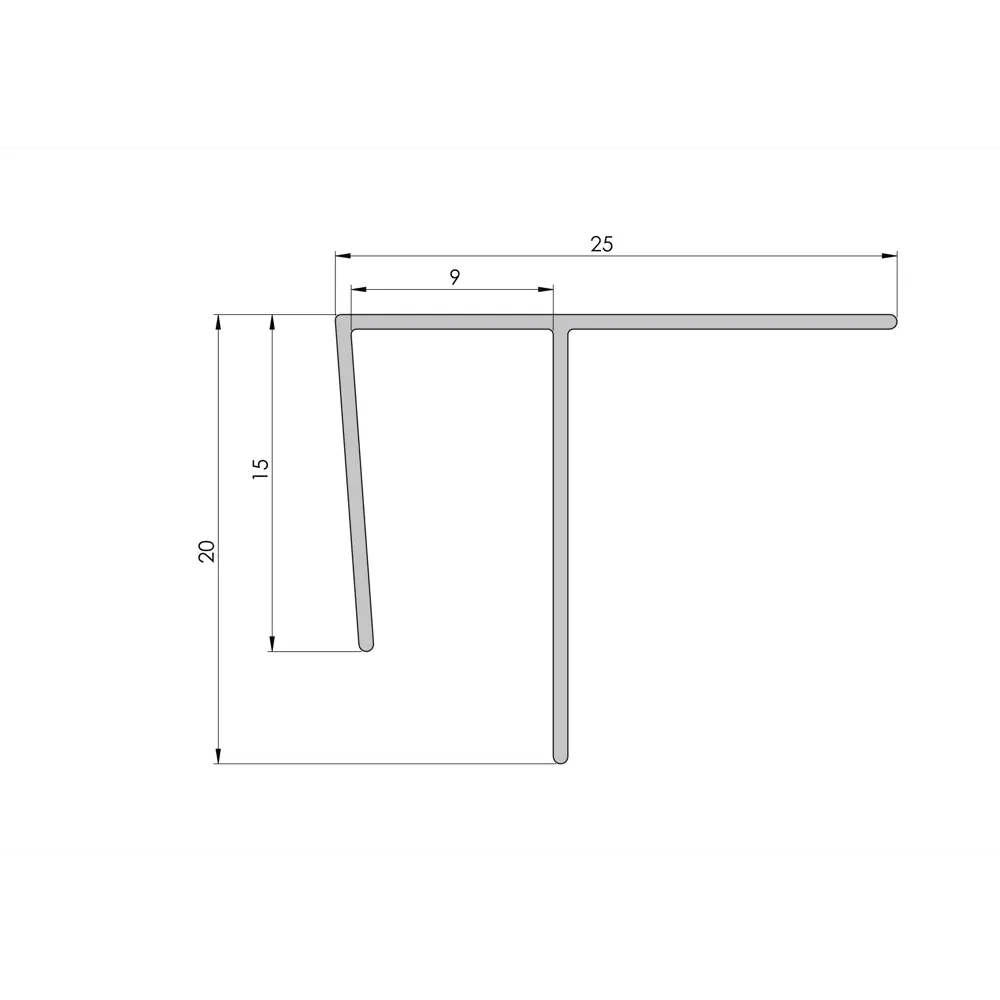 Профиль ПВХ F-образный 10x3000 мм белый Santreyd STLM-2163402 - Вид №1