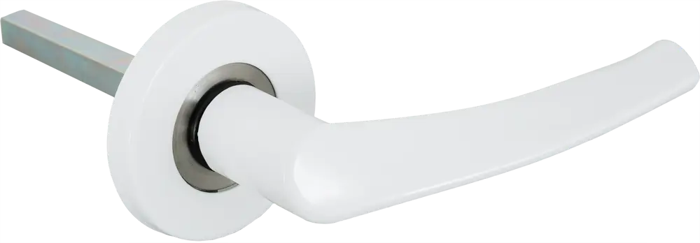 ARMEX Защёлка межкомнатная Зенит-ЗЩ2.07 белая с изогнутой ручкой 82156153