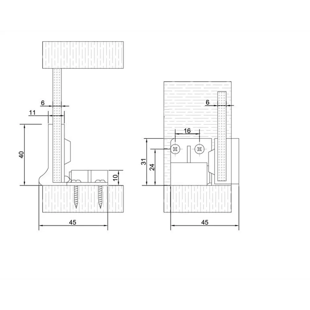 Петля мебельная для стеклянных дверей Samet Maksan 180°, 2 шт STLM-2088534 - Вид №3