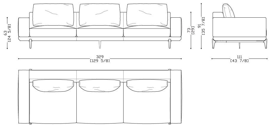 3-местный съемный диван Sicis Milton ARCH-00074849 - Вид №6