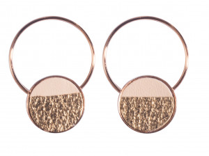 FL49 Серьги-гвоздики, кожа, латунь, позолота Flowersforzoe