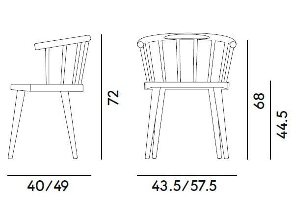 Стул из бука с подлокотниками Billiani W ARCH-00088079 - Вид №12