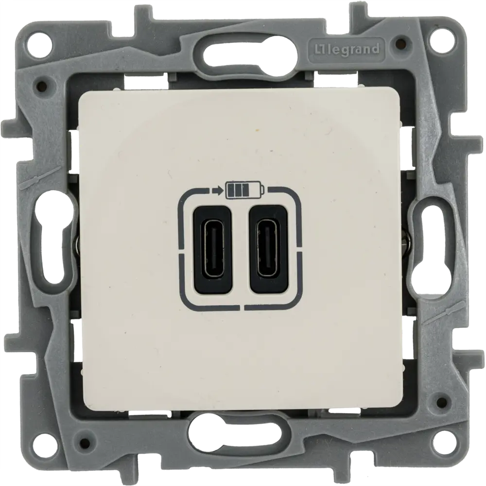 Зарядное устройство USB тип С / тип С - Legrand Etika - 3000мА 15Вт - слоновая кость STLM-2071387