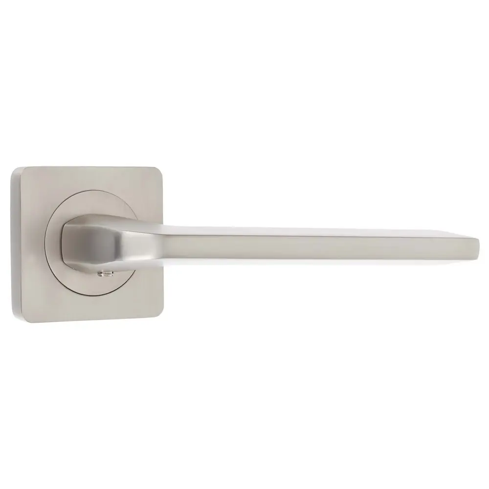 Ручка дверная на розетке КЕРАСКО ЦАМ гальваническое покрытие цвет никель суперматовый RENZ STLM-2179778