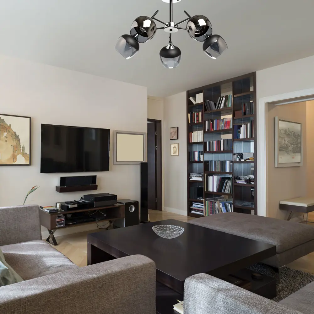 Люстра De Markt «Альфа» — неоклассический подвесной светильник с дымчатым стеклом 82809660 STLM-0036420 - Вид №9