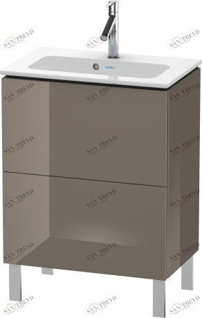 LC667308989 Тумбочка напольная компакт L-Cube #LC6673 620 x 391 мм Фланелево-серый глянцевый лак Duravit
