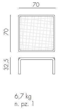 Nardi Квадратный садовый журнальный столик из смолы Komodo sun-id-1484360 - Вид №9