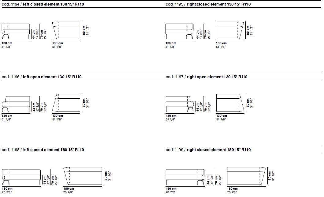 La Cividina Модульный диван из ткани Couchette sun-id-1468081 - Вид №11
