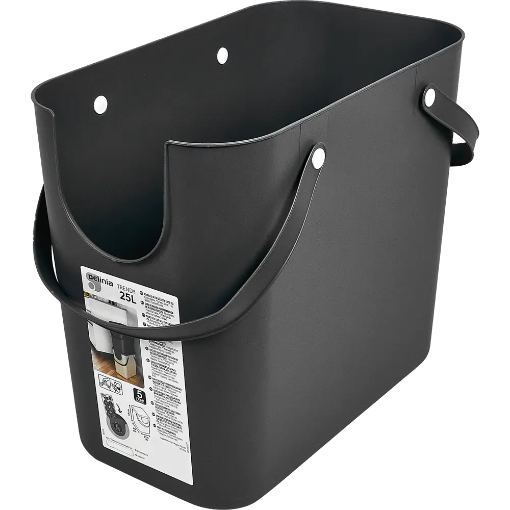 Бак для отходов Delinia 25 л полипропилен цвет серый STLM-2122866 - Вид №1