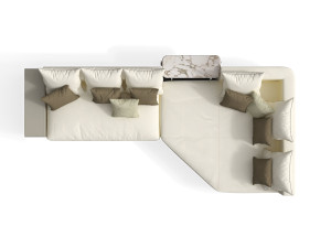 Модульный кожаный диван с полуостровом