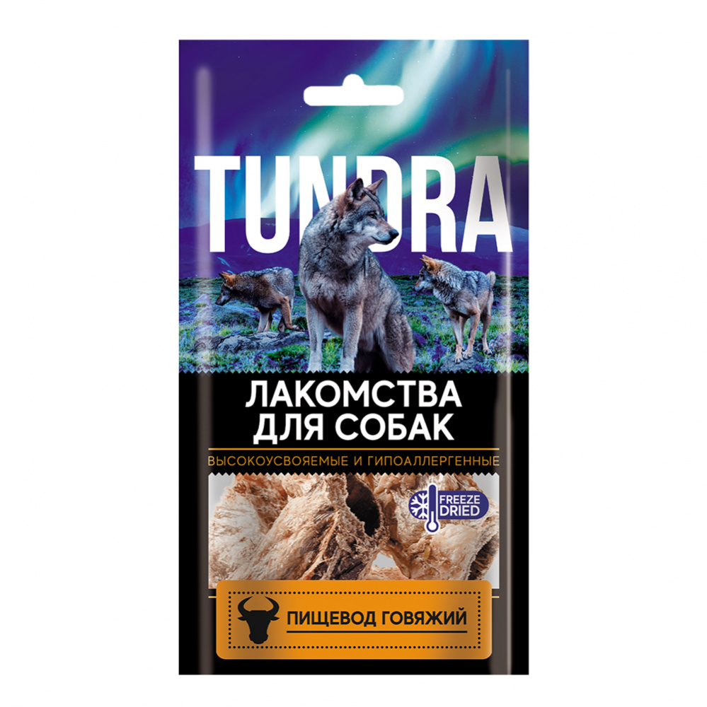 ПР0060054 Лакомство для собак Пищевод говяжий 30г TUNDRA 