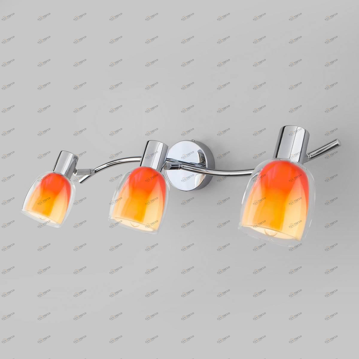 Спот настенный на 3 лампы оранжевый Potpourri 20119/3 EUROSVET POTPOURRI 00-3924622 Оранжевый;хром 