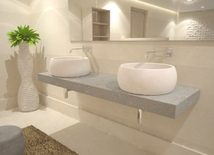 Круглый умывальник из камня Лечче