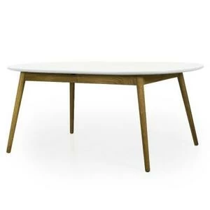 Стол овальный, раздвижной, Tenzo Dot, дуб, 75х180/230х105 см, белый