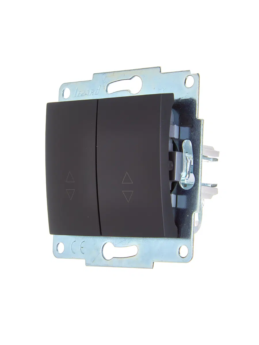 ASTI Выключатель проходной двойной чёрный бархат механизм LEZARD 7081-4288-106 - Вид №2