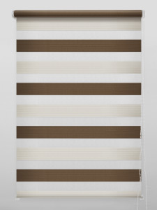 Рулонная штора день-ночь MIAMOZA ПОРТО 50×160 см коричневая 84522365