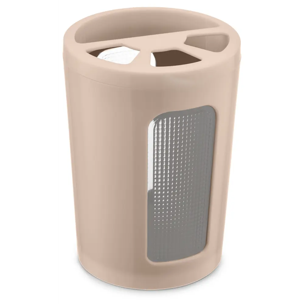 Стакан для зубных щеток Scarlet с разделителем цвет бежевый BEROSSI STLM-2203184