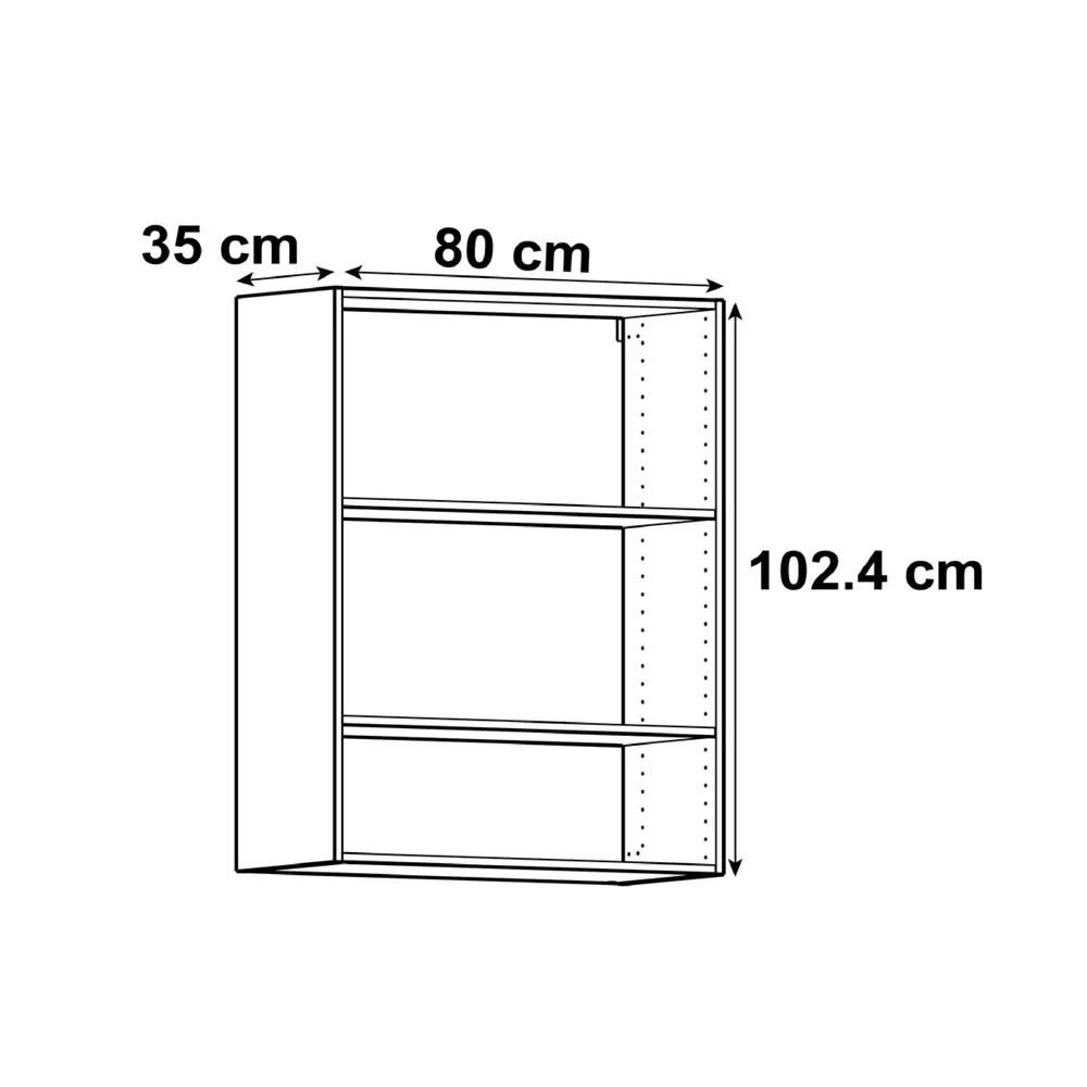 Каркас навесной Delinia ID 80x102.4x35 см, ЛДСП, цвет белый STLM-2162399 - Вид №1