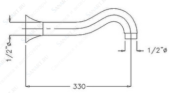 Кронштейн душевой MIGLIORE Ricambi ML.RIC-36.128.DO, золото, 330 мм  - Вид №3