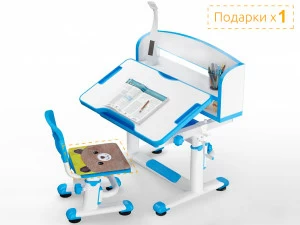 Стол детский со стулом и лампой голубой BD-10 Blue MEALUX EVO  00-3950461 Белый;голубой