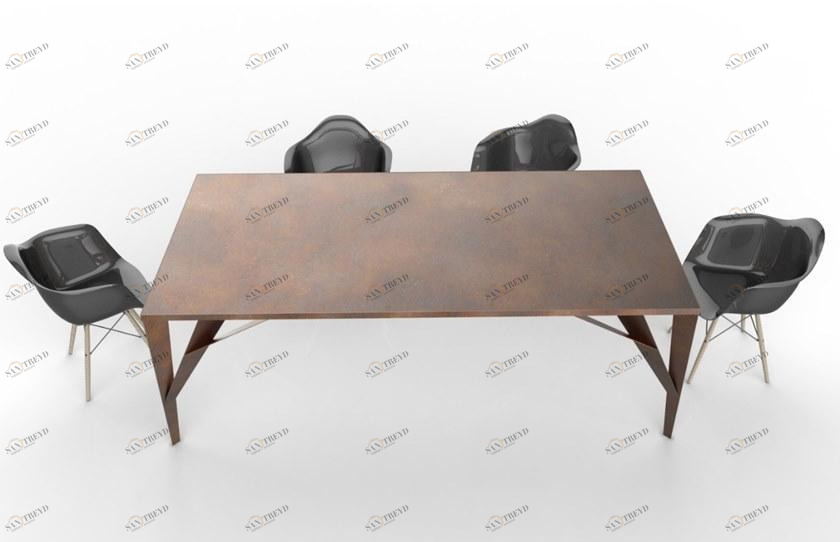 TrackDesign Прямоугольный стол из стали Corten ™  Tt0667001 