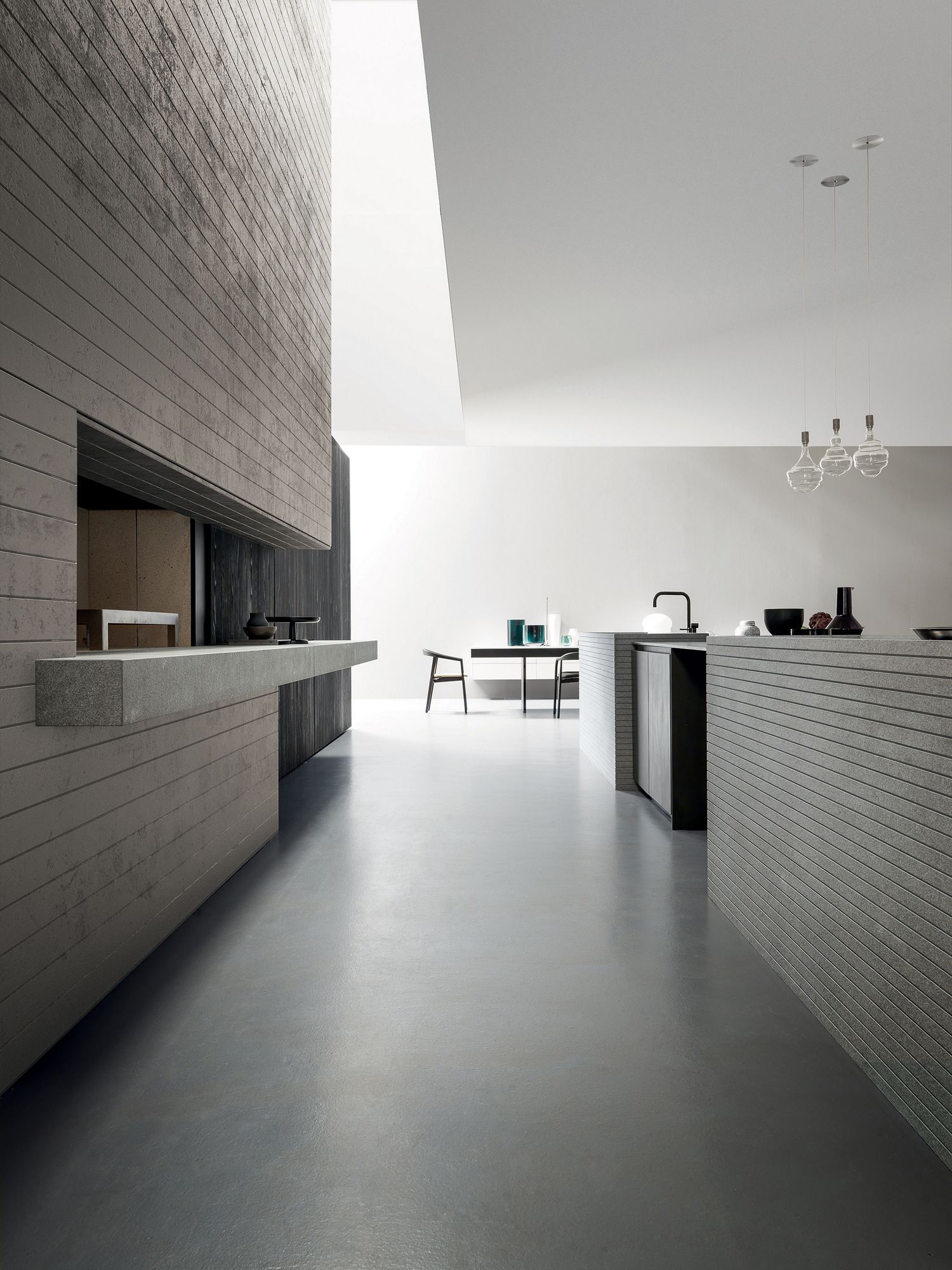 Кухня с каменным островом piasentina, керамогранитом black и кедром MODULNOVA Blade ARCH-00048576 - Вид №4