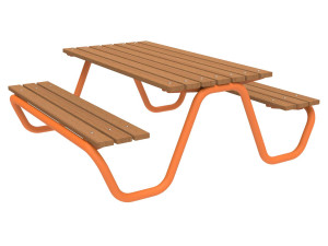 Стол для пикника со встроенными скамейками